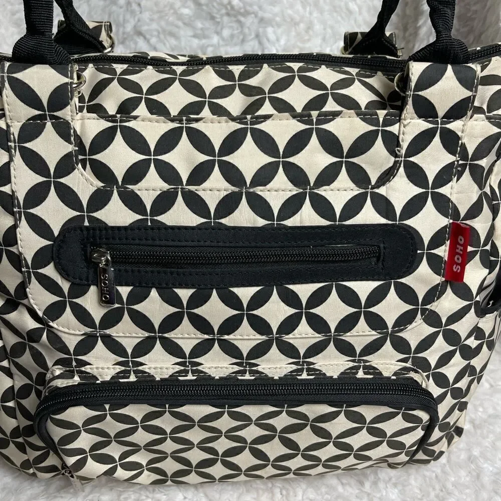 Soho Grand Central diaper bag set beige and black Nylon